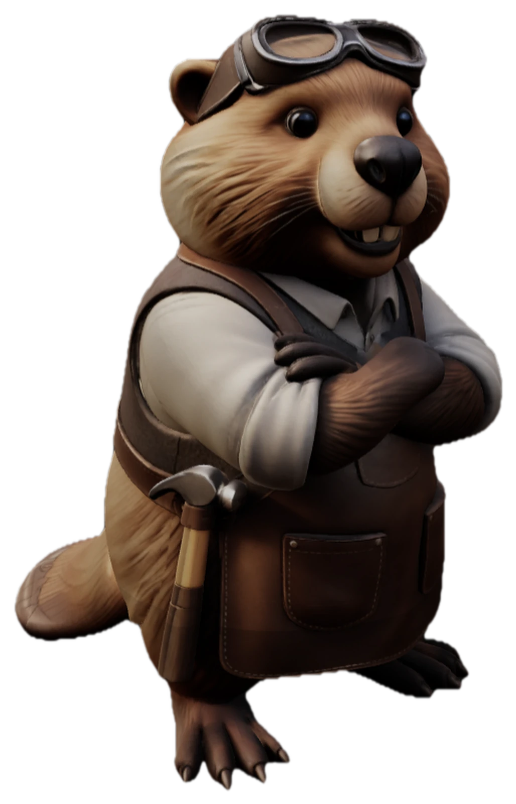 The Forge's mascot: a beaver in goggles and a leather apron, arms crossed, with a hammer at its hip.